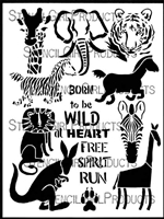 Born to be Wild Animals Stencil by Jessica Sporn