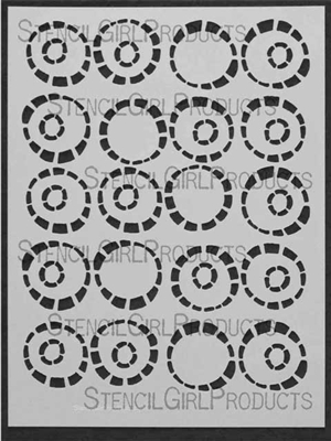 Geometric Circles - 10 Mil Clear Mylar -Reusable Stencil Pattern