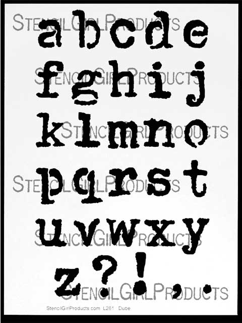 Lowercase Alphabet Stencil Letter Set