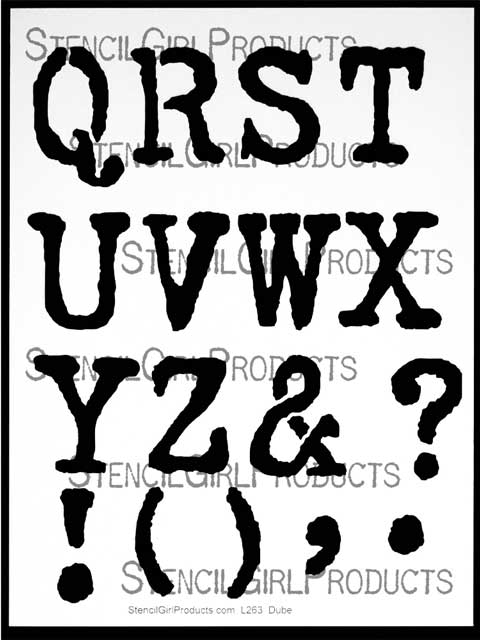 Big Letter Stencils 4 inch Tall Alphabet Numbers 0 to 9 Typewriter