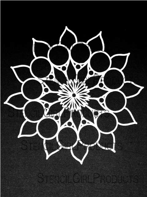 Dahlia Mandala Stencil 12x12