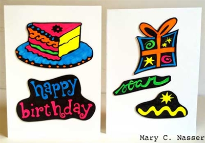 Happy Birthday Icons Stencil