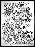 Vintage Daisy Floral Sampler Stencil by Rae Missigman