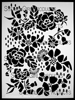 Vintage Rose Floral Sampler Stencil by Rae Missigman