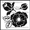 Woodcut Roses Stencil