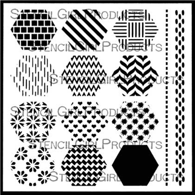 Hexagon Set 1 Stencil | Ann Butler |StencilGirl Products