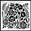 Garden Flowers Tile Stencil Small