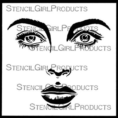 Delicate Face Stencil | Andrea Matus deMeng | StencilGirl Products